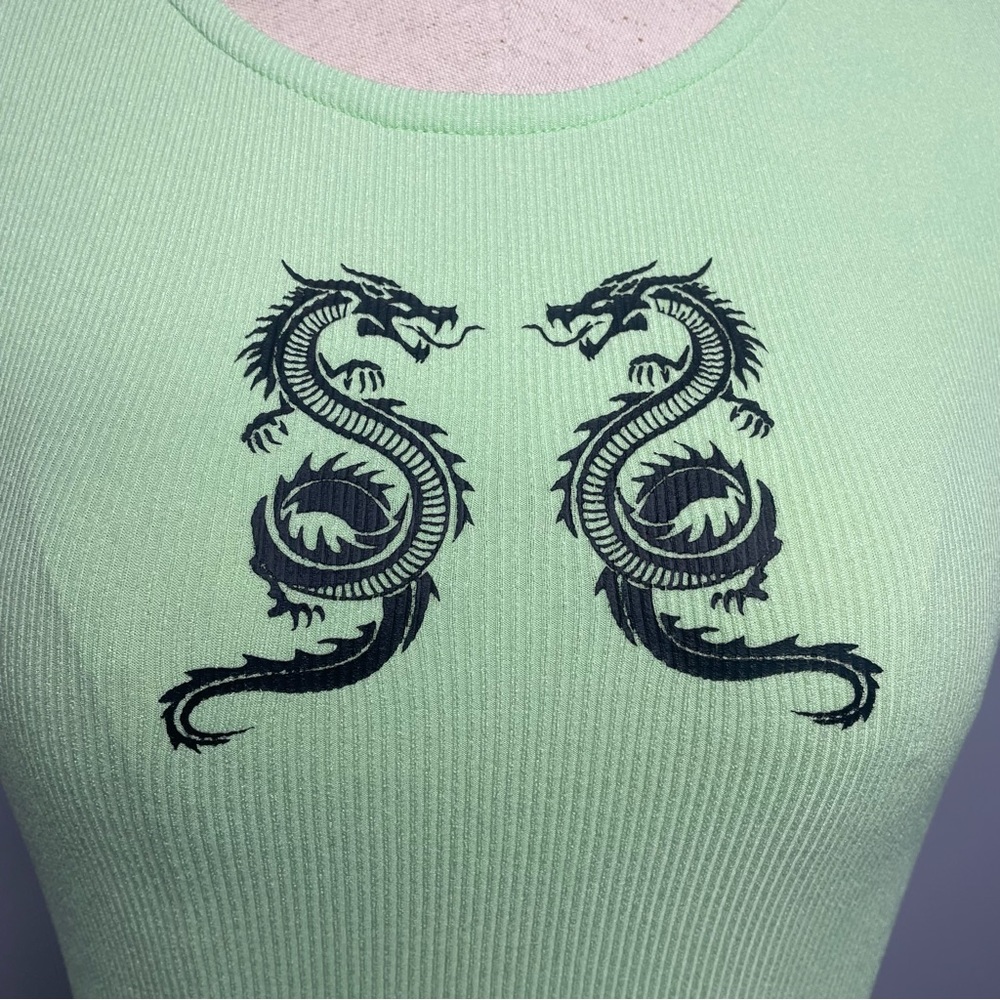 *PRINCESS POLLY* Green Ribbed Crop Top - Picture 2 of 7